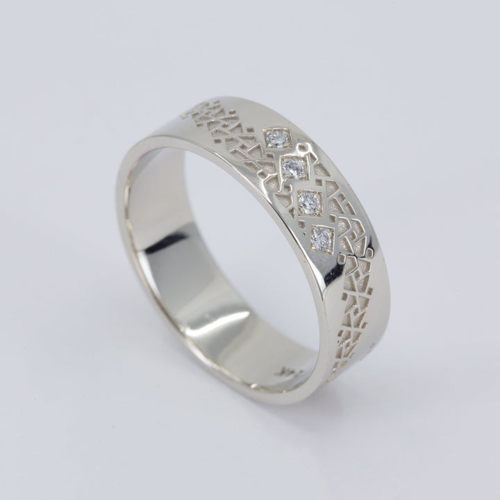 Rhys Men's Wedding Band with Diamonds