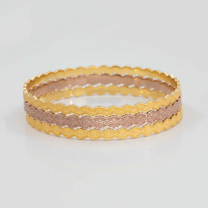 Set of Three Stacking Lace Bangle Bracelets