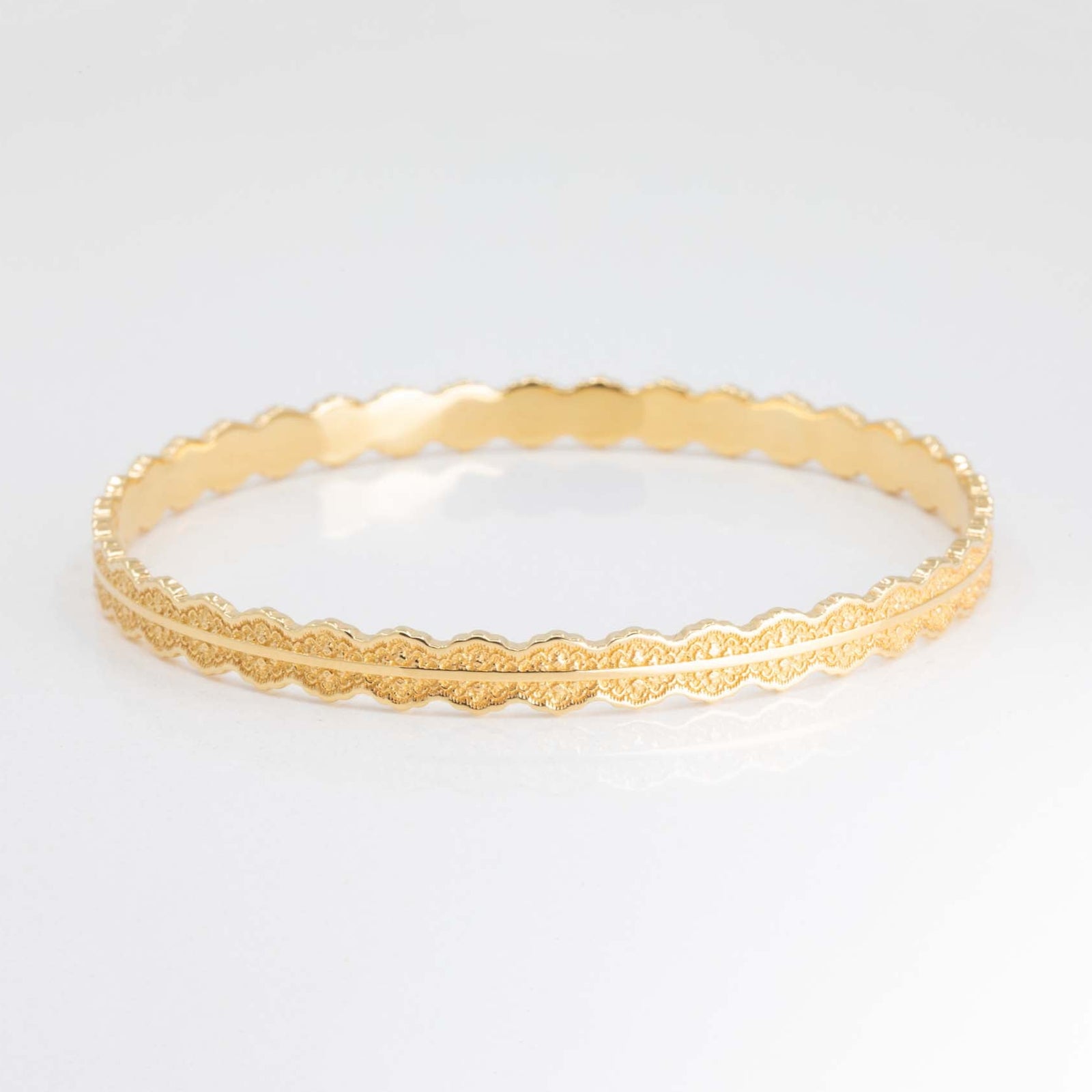Esme Lace Bangle Bracelet in 14K Yellow Gold