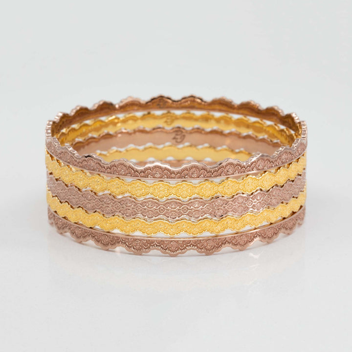 Set of Five Stacking Lace Bangle Bracelets