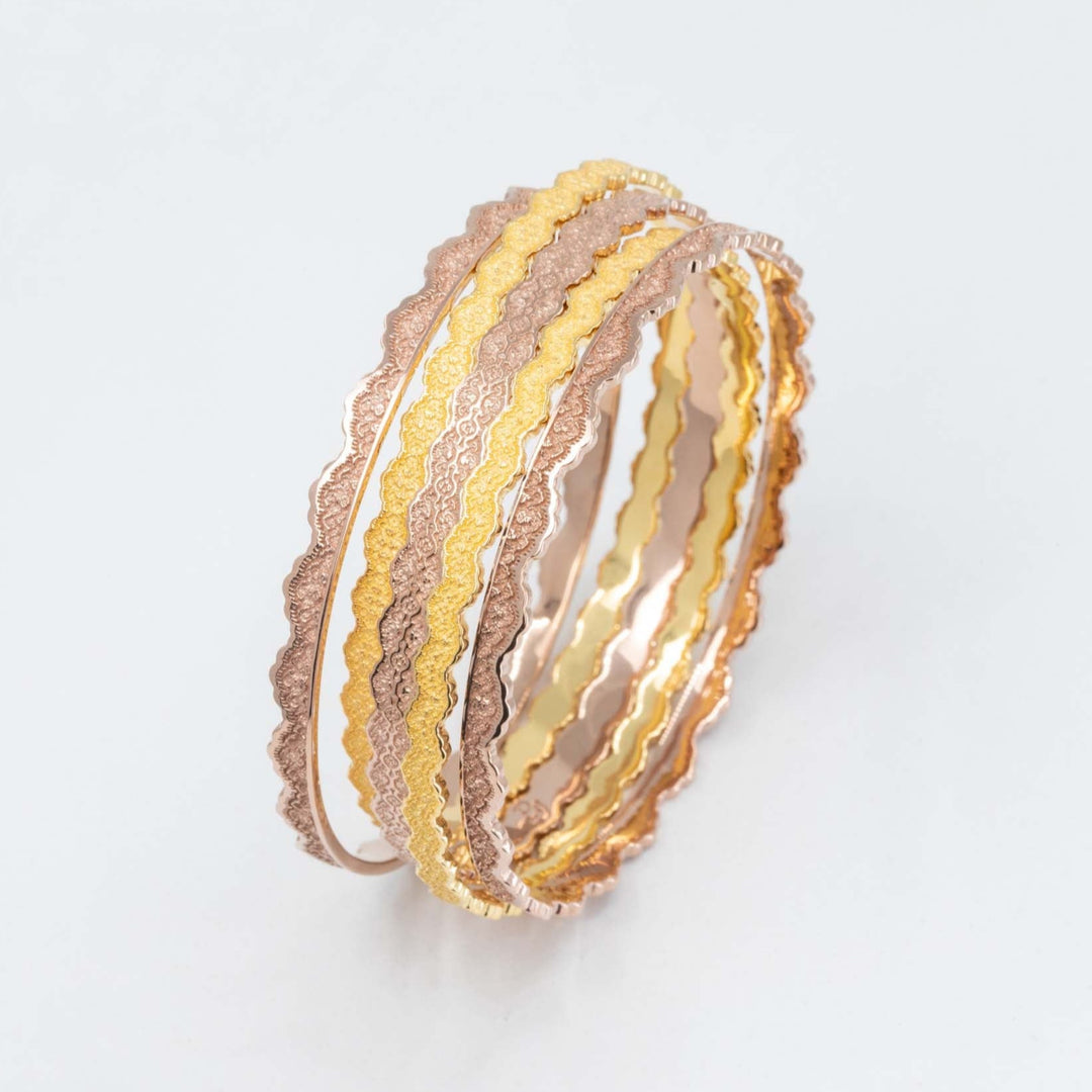 Set of Five Stacking Lace Bangle Bracelets