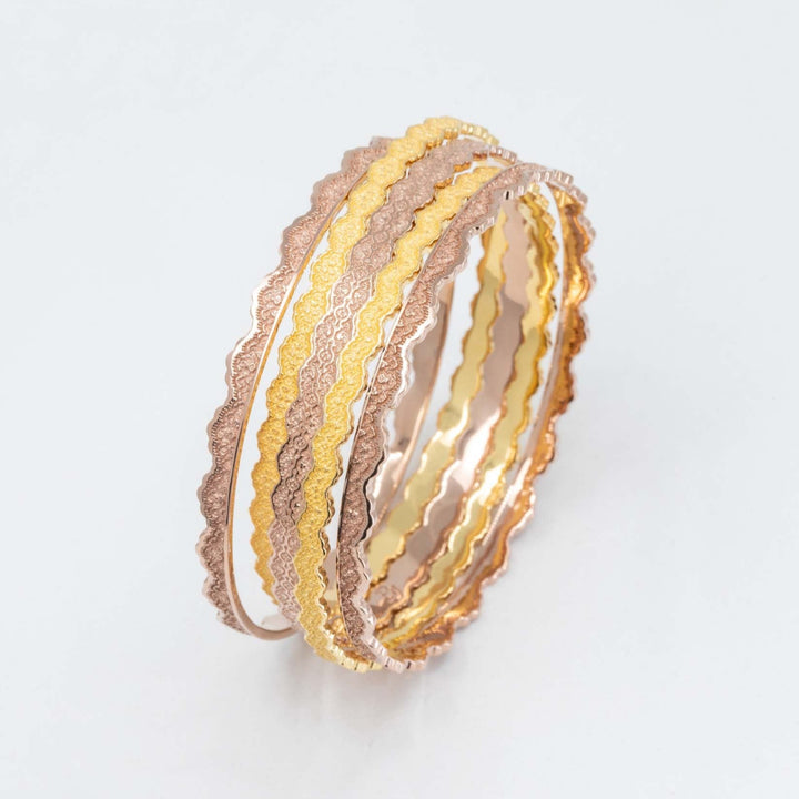 Set of Five Stacking Lace Bangle Bracelets