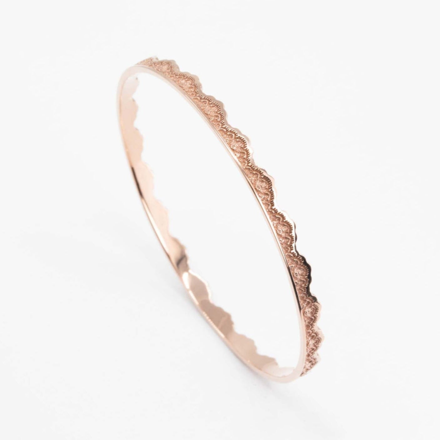 Maeve Lace Bangle Bracelet in 14K Yellow Gold – view 2