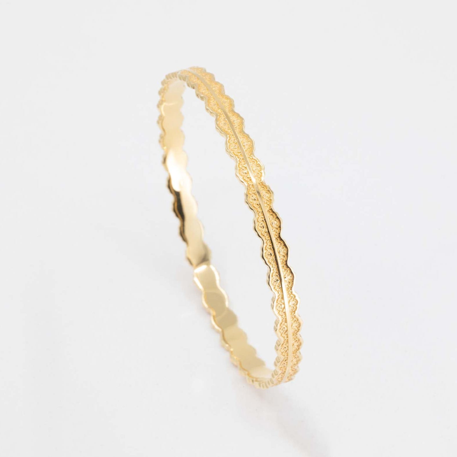 Esme Lace Bangle Bracelet in 14K Yellow Gold – view 2