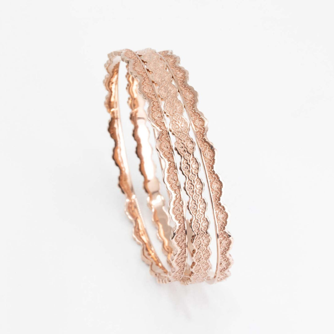 Set of Three Stacking Lace Bangle Bracelets