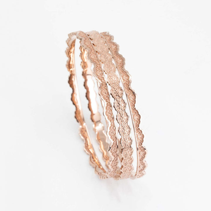 Set of Three Stacking Lace Bangle Bracelets