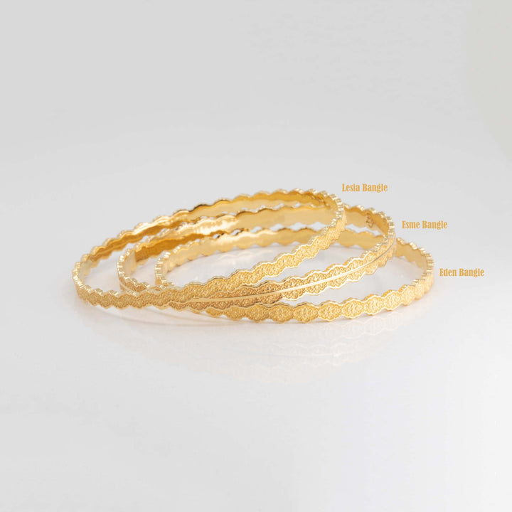 Set of Three Stacking Lace Bangle Bracelets