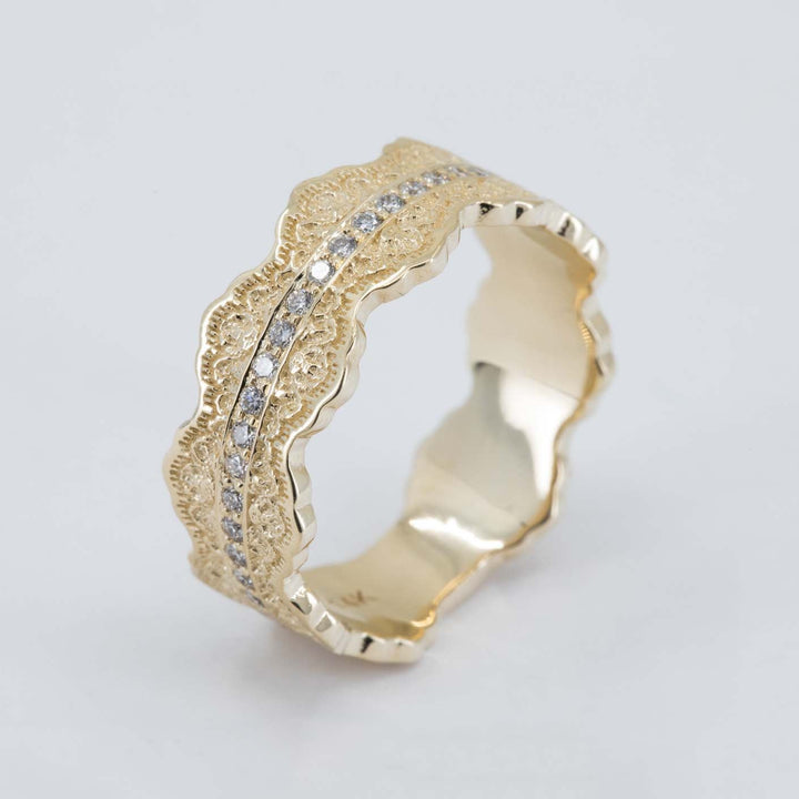 Esme Lace Wedding Ring with Eternity Diamonds