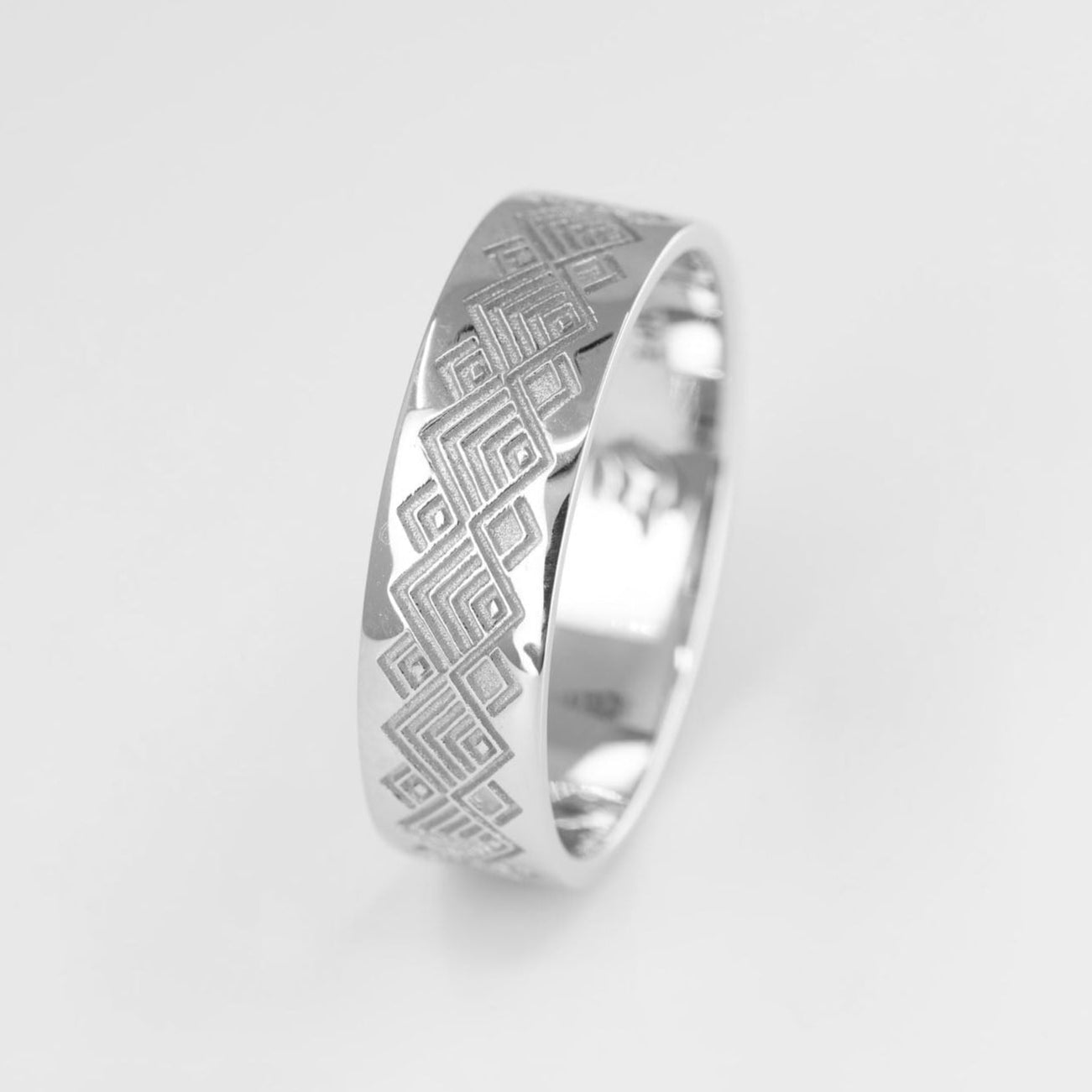 Trent Men's Wedding Band in 14K Yellow Gold with diamond – view 2