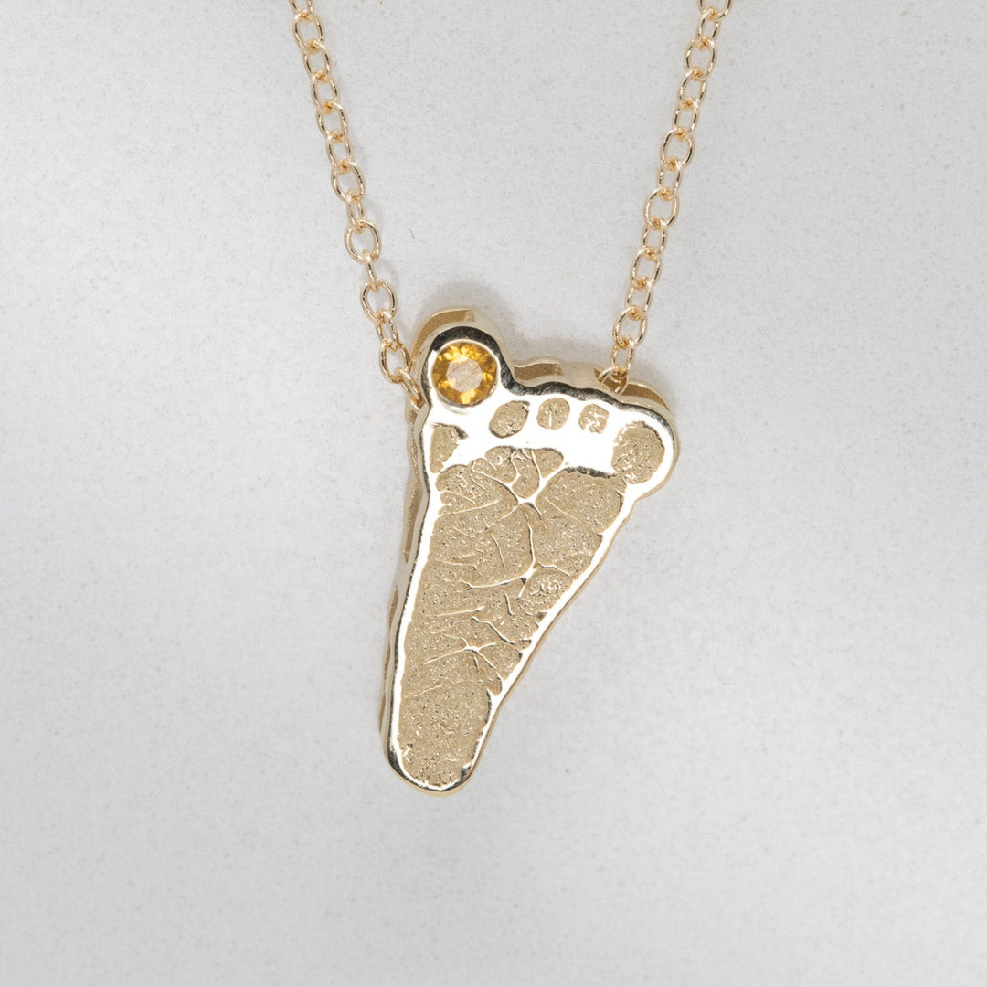 Custom Baby Footprint Pendant in Gold: Unique Keepsake