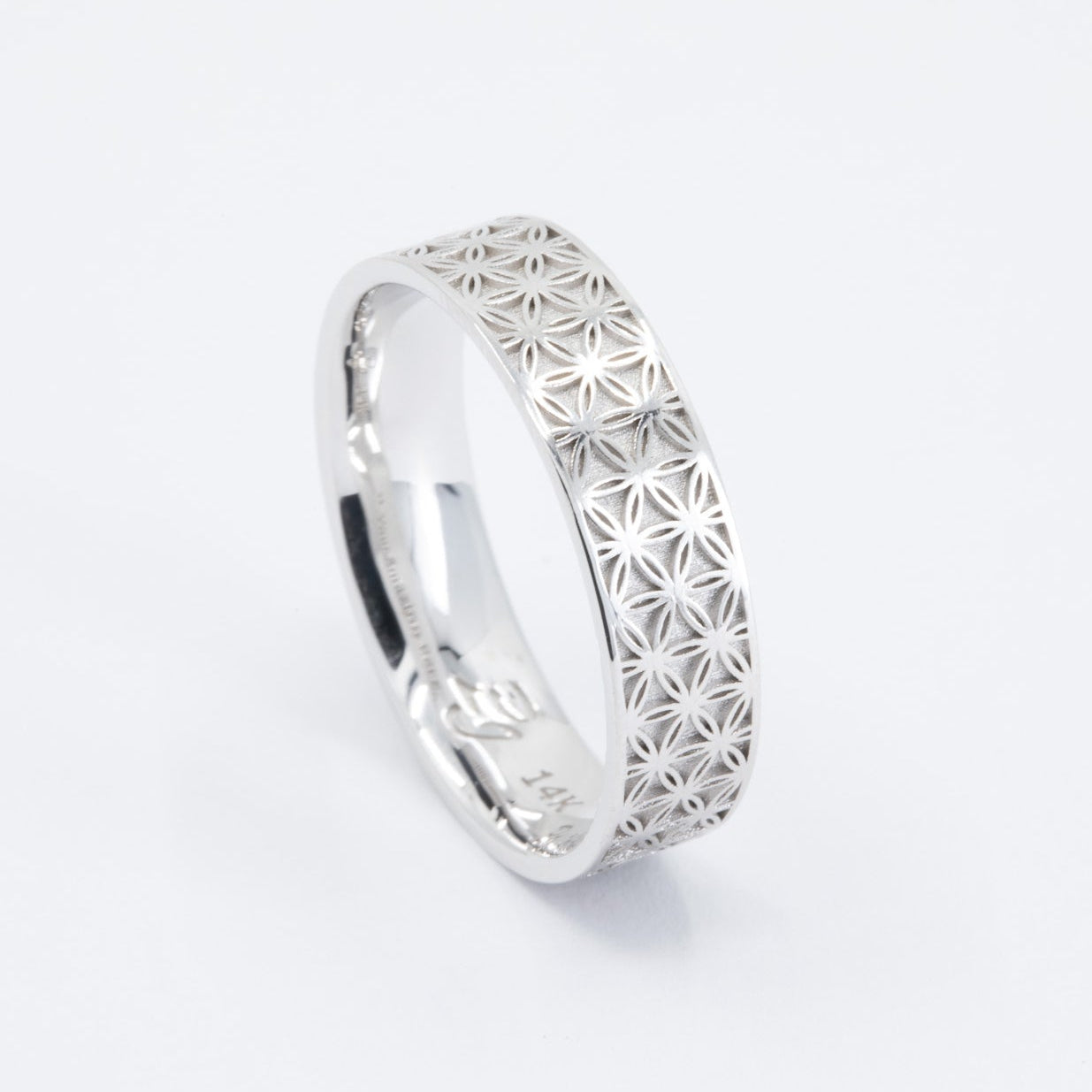 Florus Men's Flower of Life Comfort Fit Band in 14K Yellow Gold – view 2