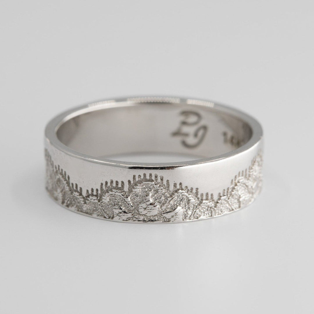 Esti Lace Classic Wedding Ring in 14K White Gold - Size 5.25