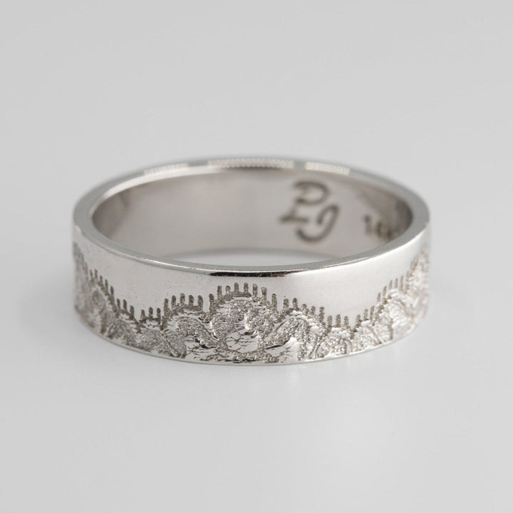 Esti Lace Classic Wedding Ring in 14K White Gold - Size 5.25