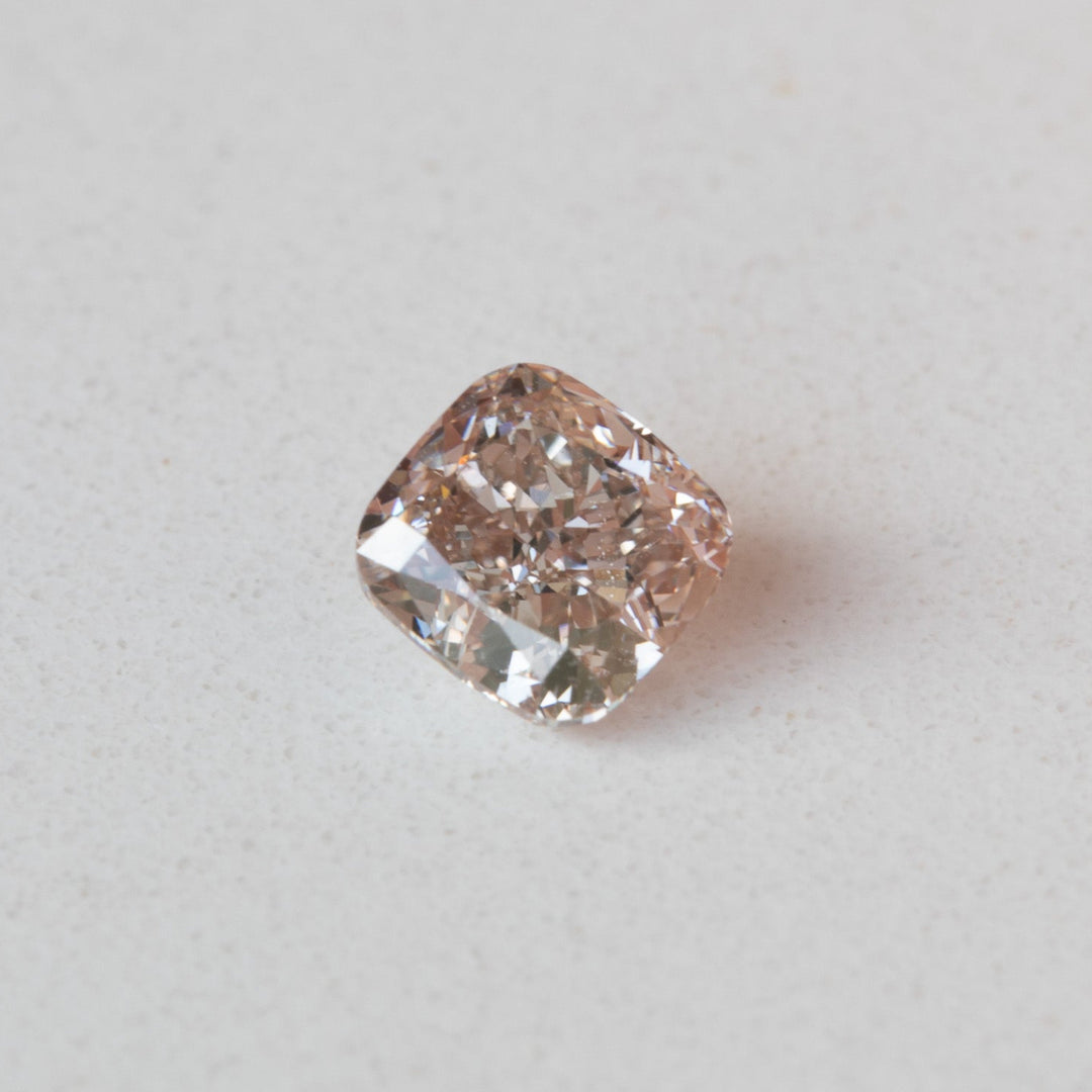 0.63ct Fancy Pink-Brown Cushion Cut Diamond with GIA Certificate VS2