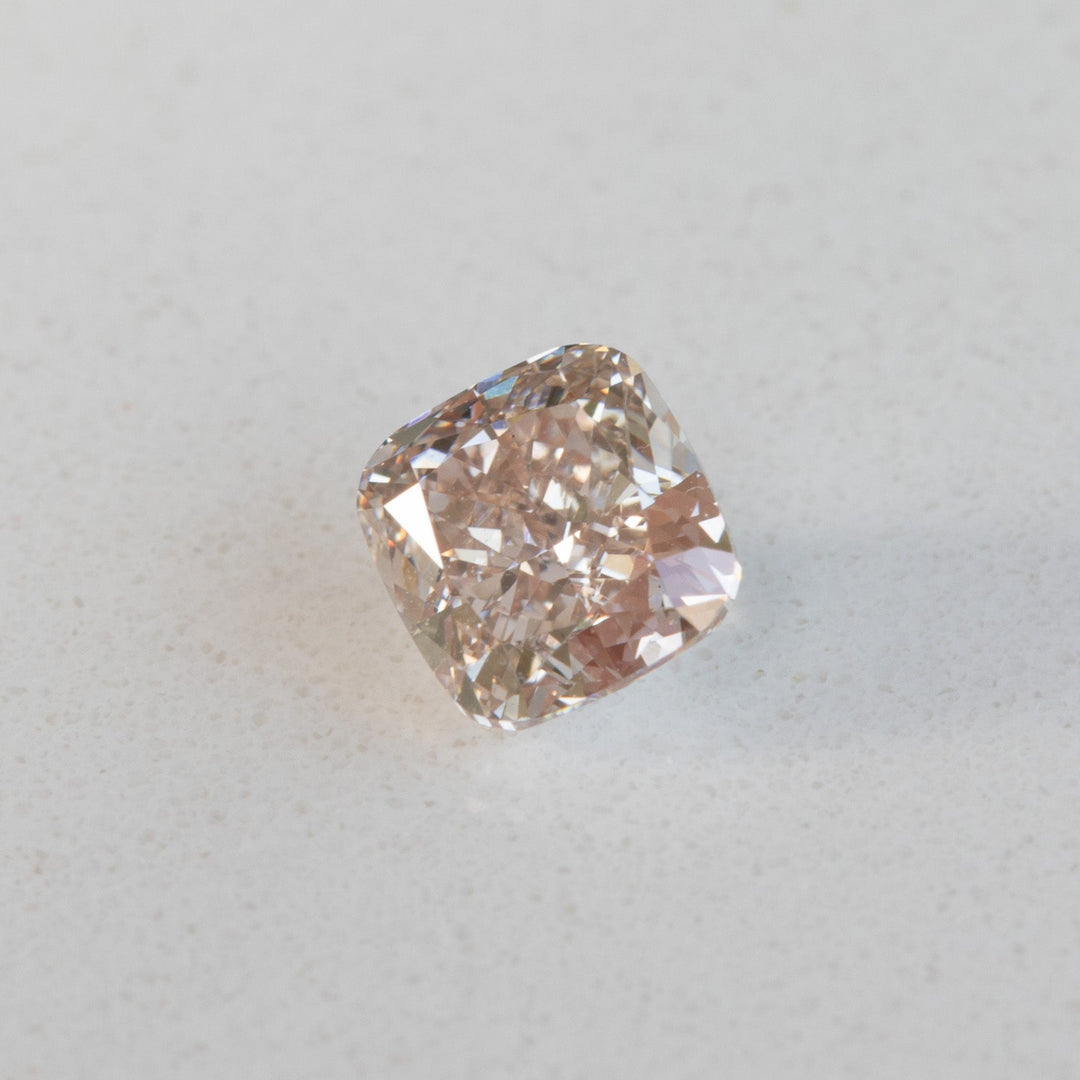 0.63ct Fancy Pink-Brown Cushion Cut Diamond with GIA Certificate VS2