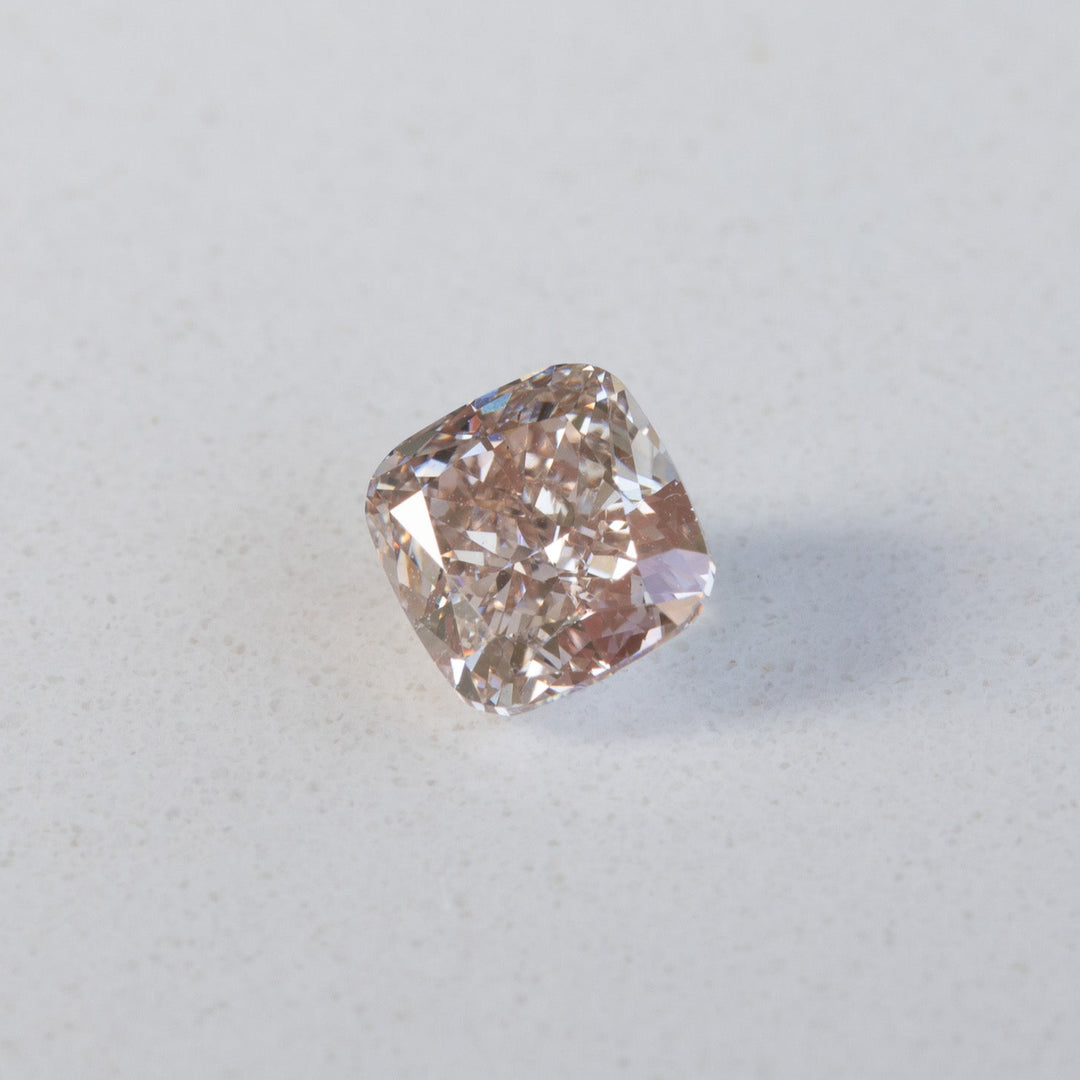 0.63ct Fancy Pink-Brown Cushion Cut Diamond with GIA Certificate VS2