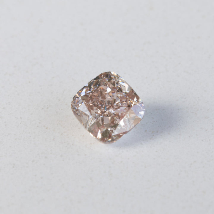 0.63ct Fancy Pink-Brown Cushion Cut Diamond with GIA Certificate VS2
