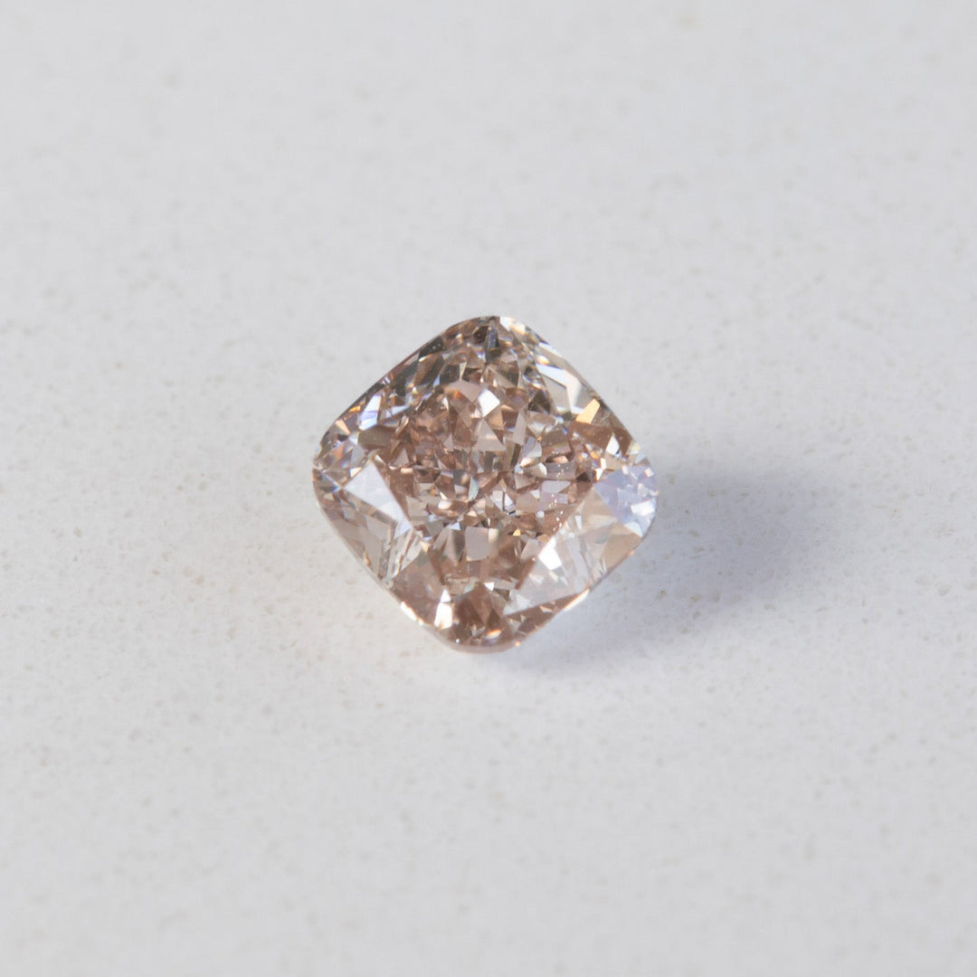0.63ct Fancy Pink-Brown Cushion Cut Diamond with GIA Certificate VS2