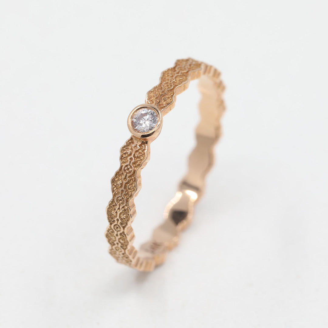 Isla Lace Solitaire Pink Diamond Ring in 14K Rose Gold - Size 7