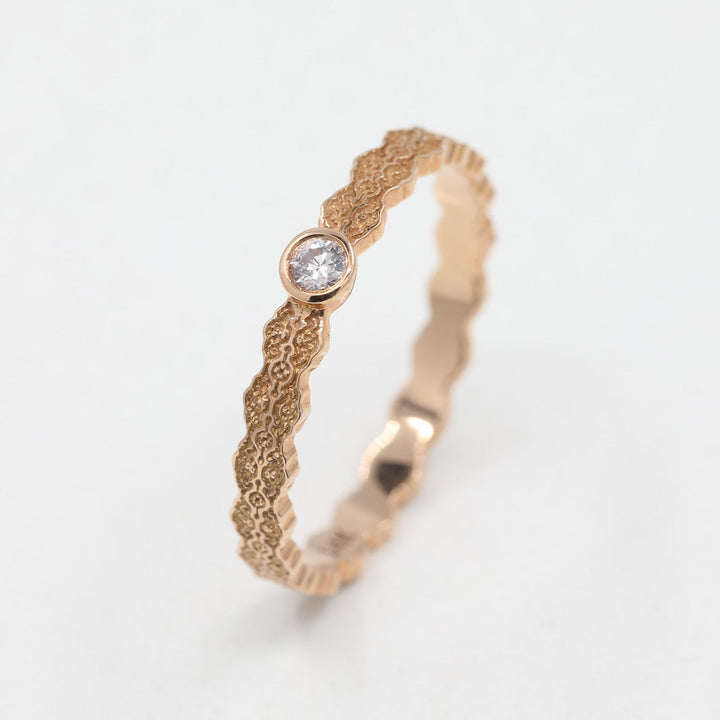 Isla Lace Solitaire Pink Diamond Ring in 14K Rose Gold - Size 7
