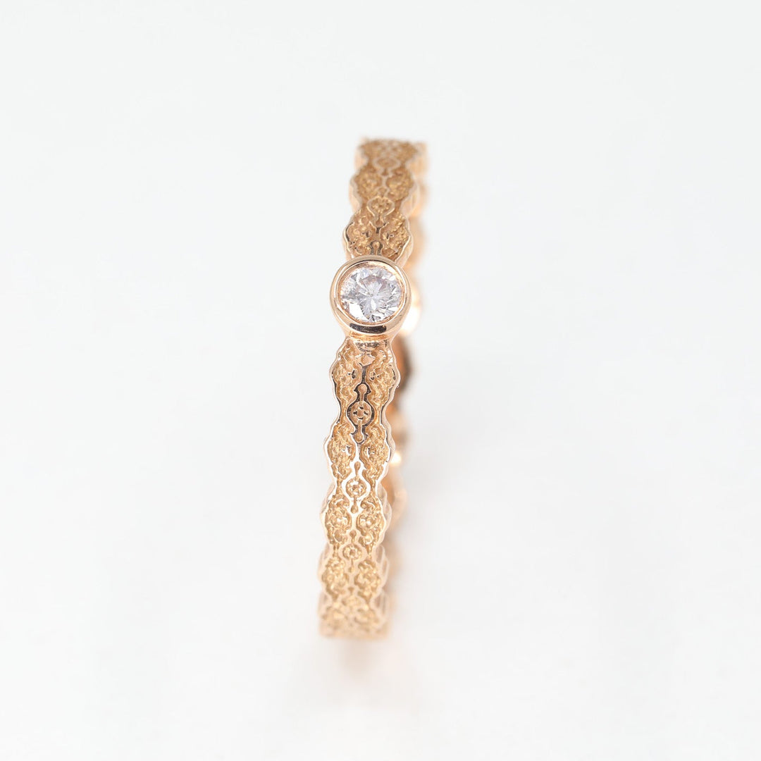 Isla Lace Solitaire Pink Diamond Ring in 14K Rose Gold - Size 7