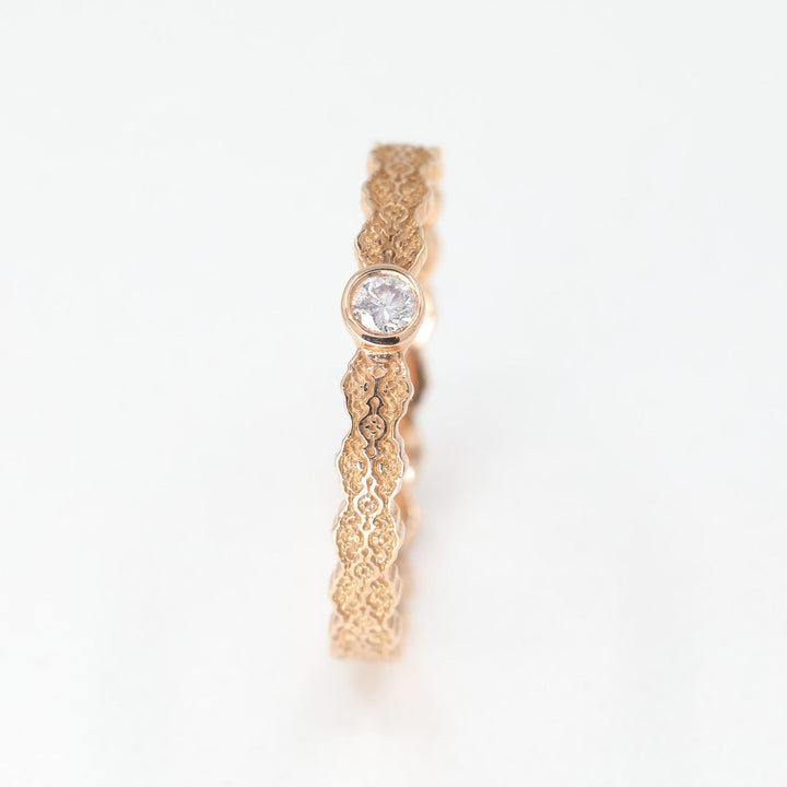 Isla Lace Solitaire Pink Diamond Ring in 14K Rose Gold - Size 7