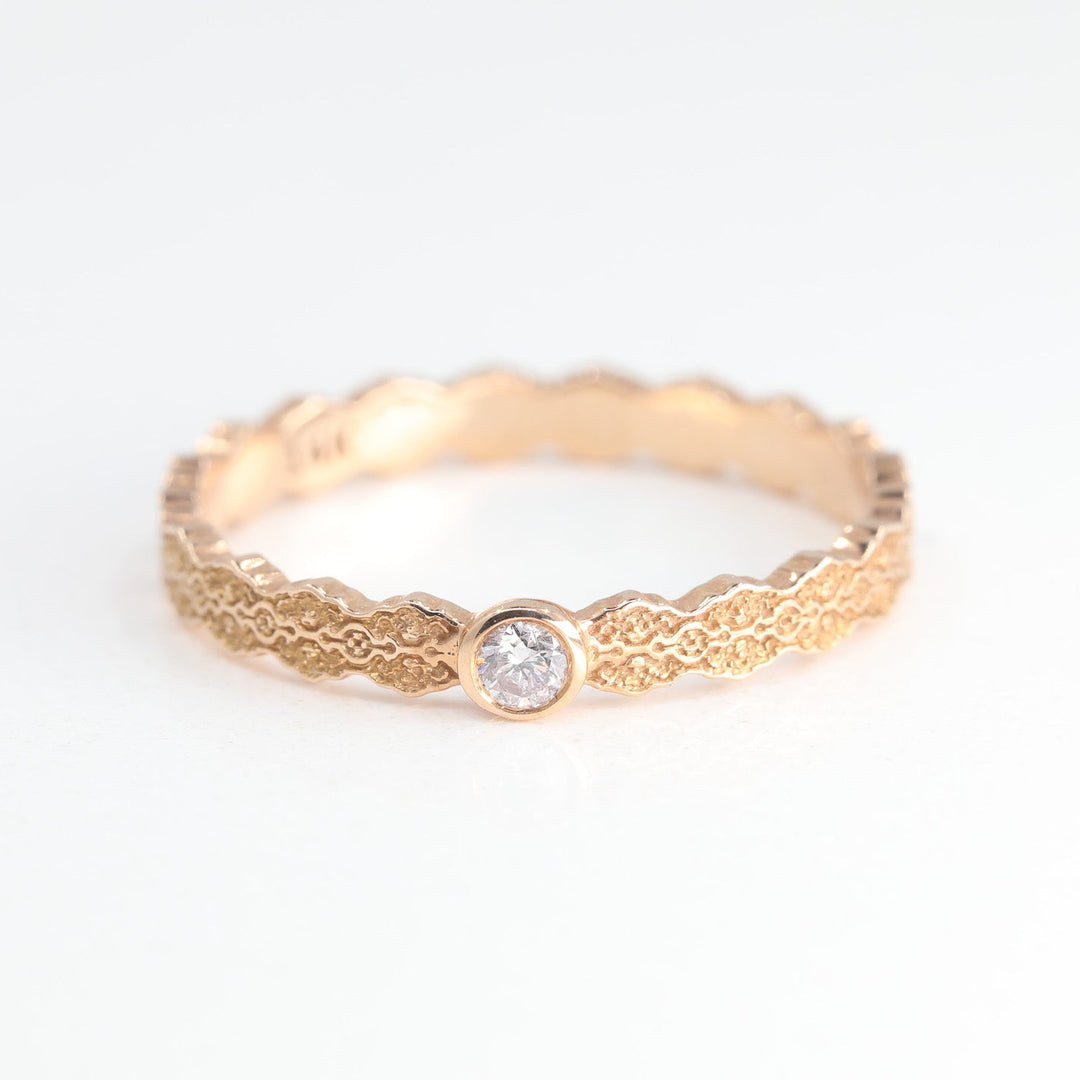 Isla Lace Solitaire Pink Diamond Ring in 14K Rose Gold - Size 7