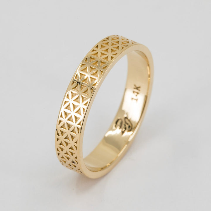 Florian Men's Flower of Life Wedding Band
