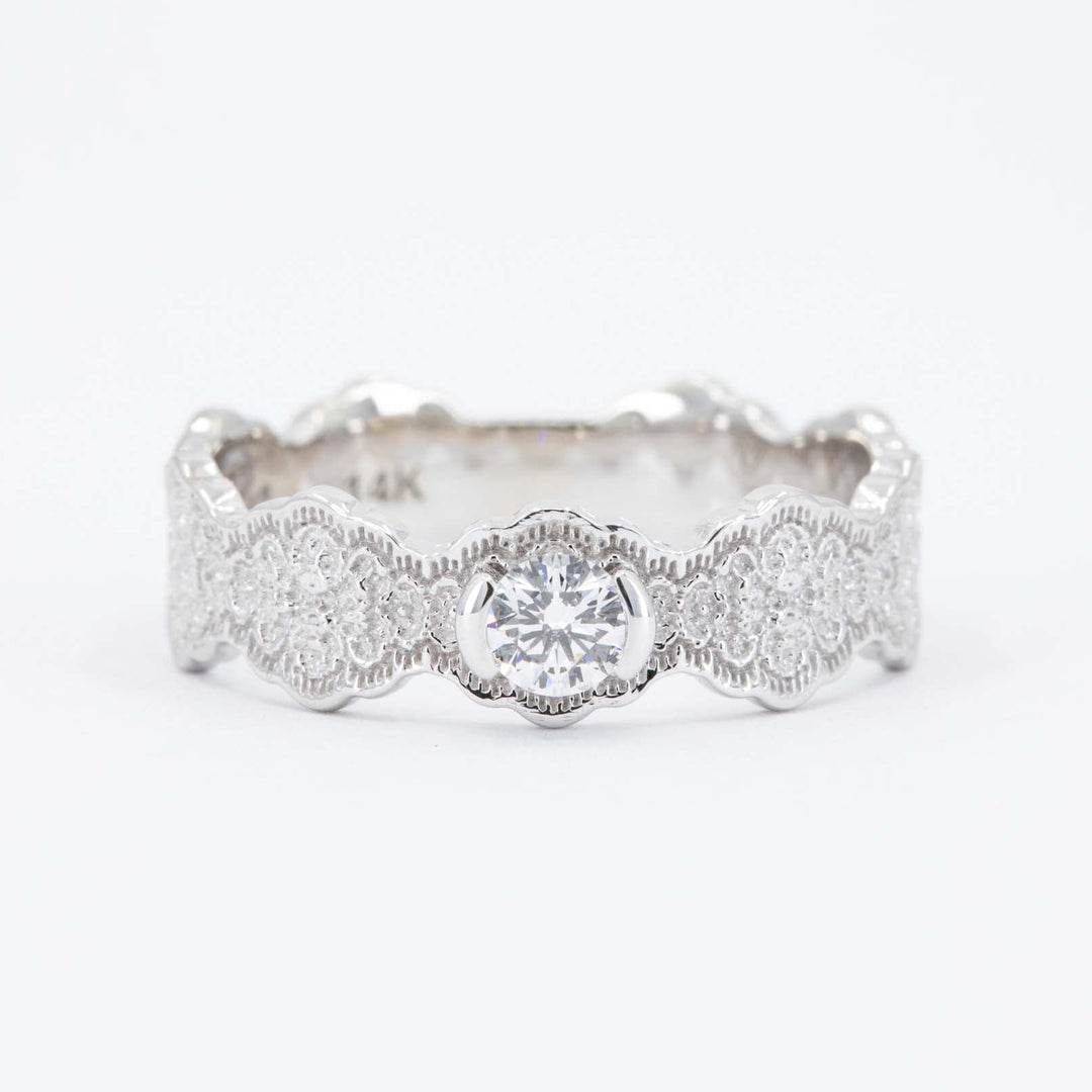 Elara Lace Diamond Engagement Ring