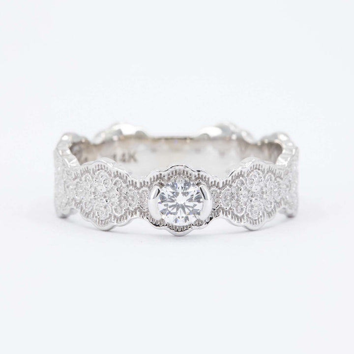 Elara Lace Diamond Engagement Ring