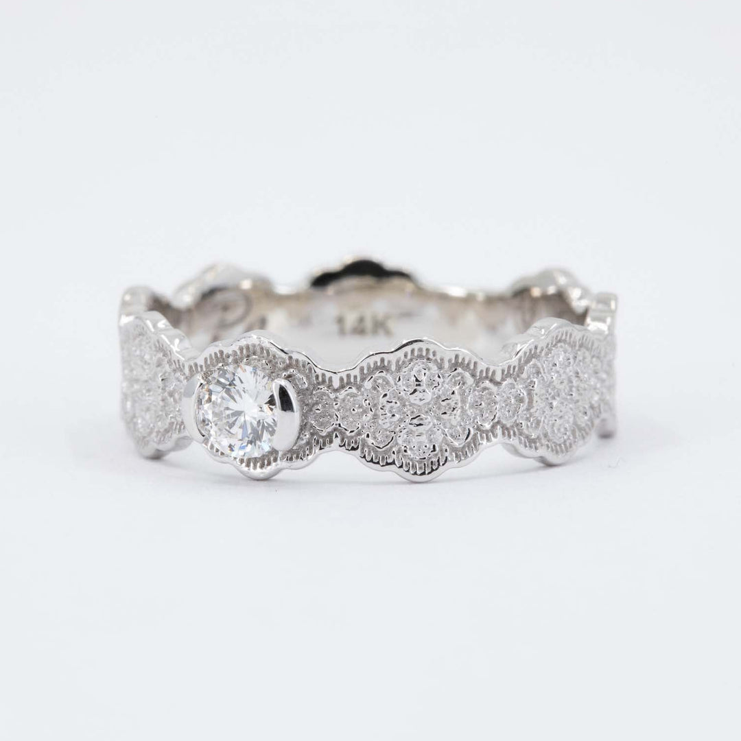 Elara Lace Diamond Engagement Ring