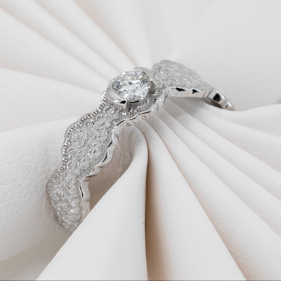 Elara Lace Diamond Engagement Ring