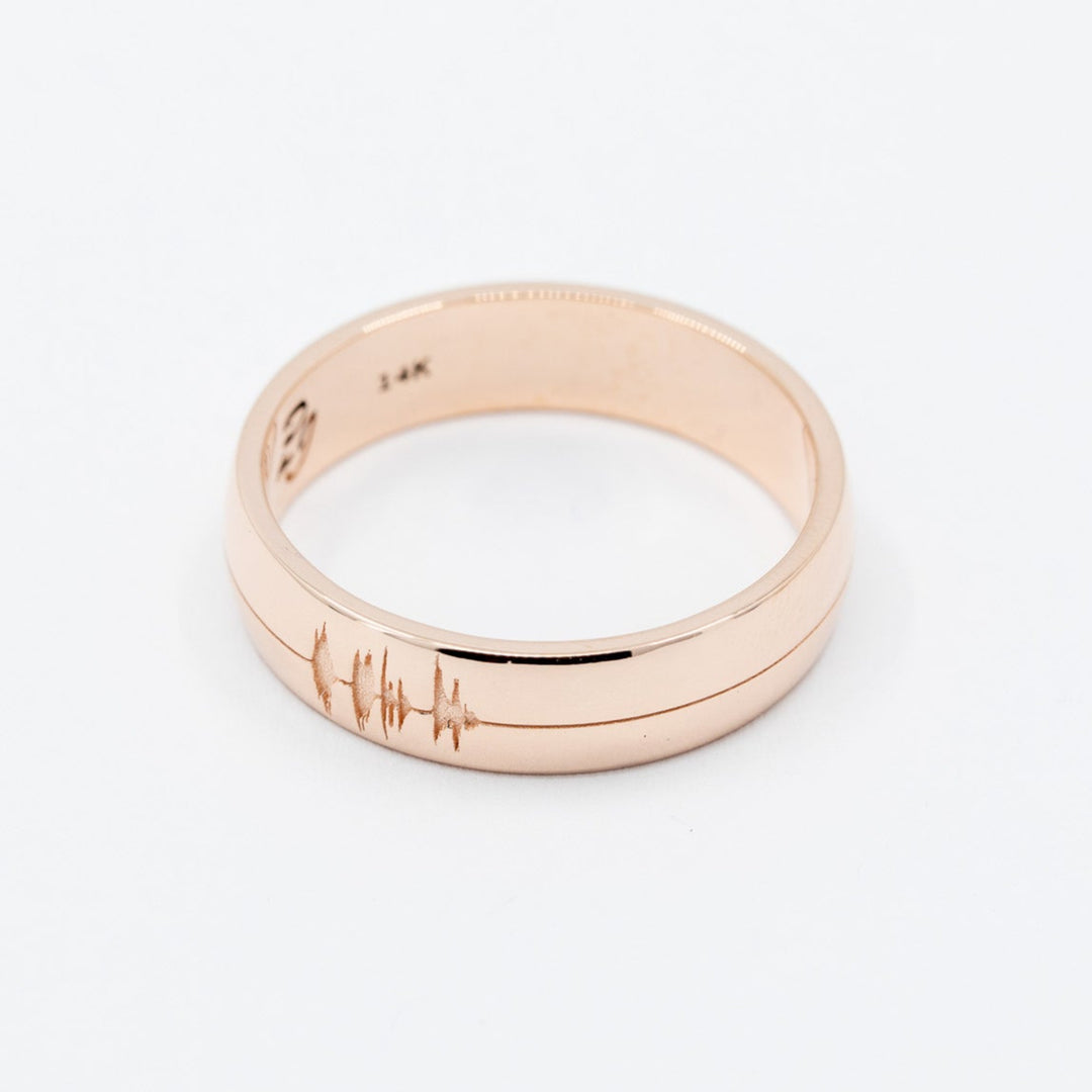 Personalized Sound Wave Wedding Band 6mm