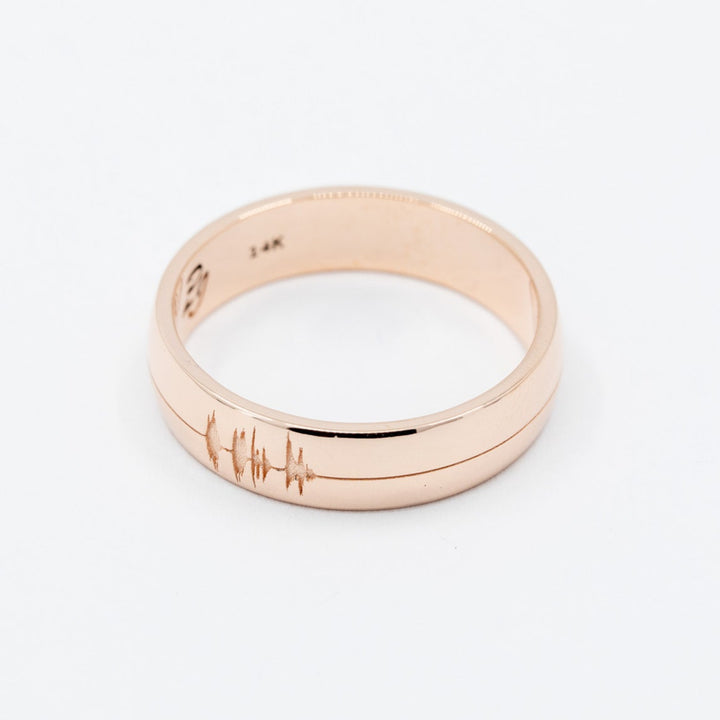 Personalized Sound Wave Wedding Band 6mm
