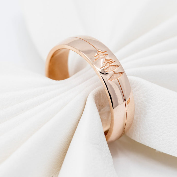 Personalized Sound Wave Wedding Band 6mm