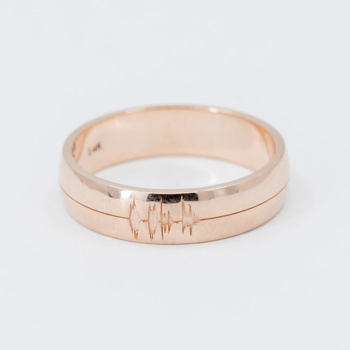Personalized Sound Wave Wedding Band 6mm