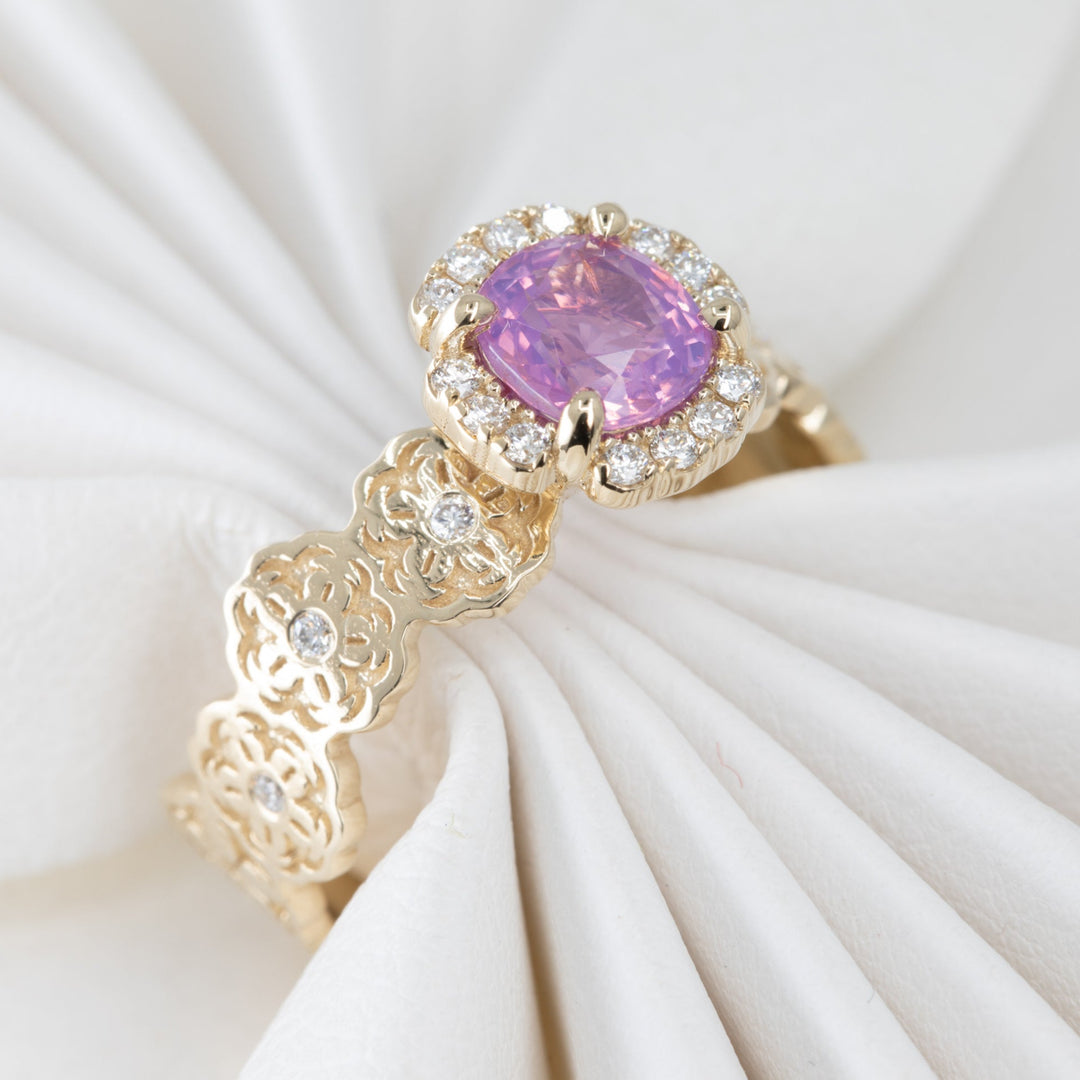 Sakura Diamond Halo Engagement Ring Setting