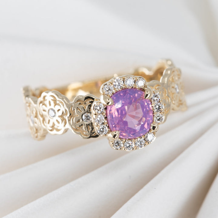 Sakura Diamond Halo Engagement Ring Setting