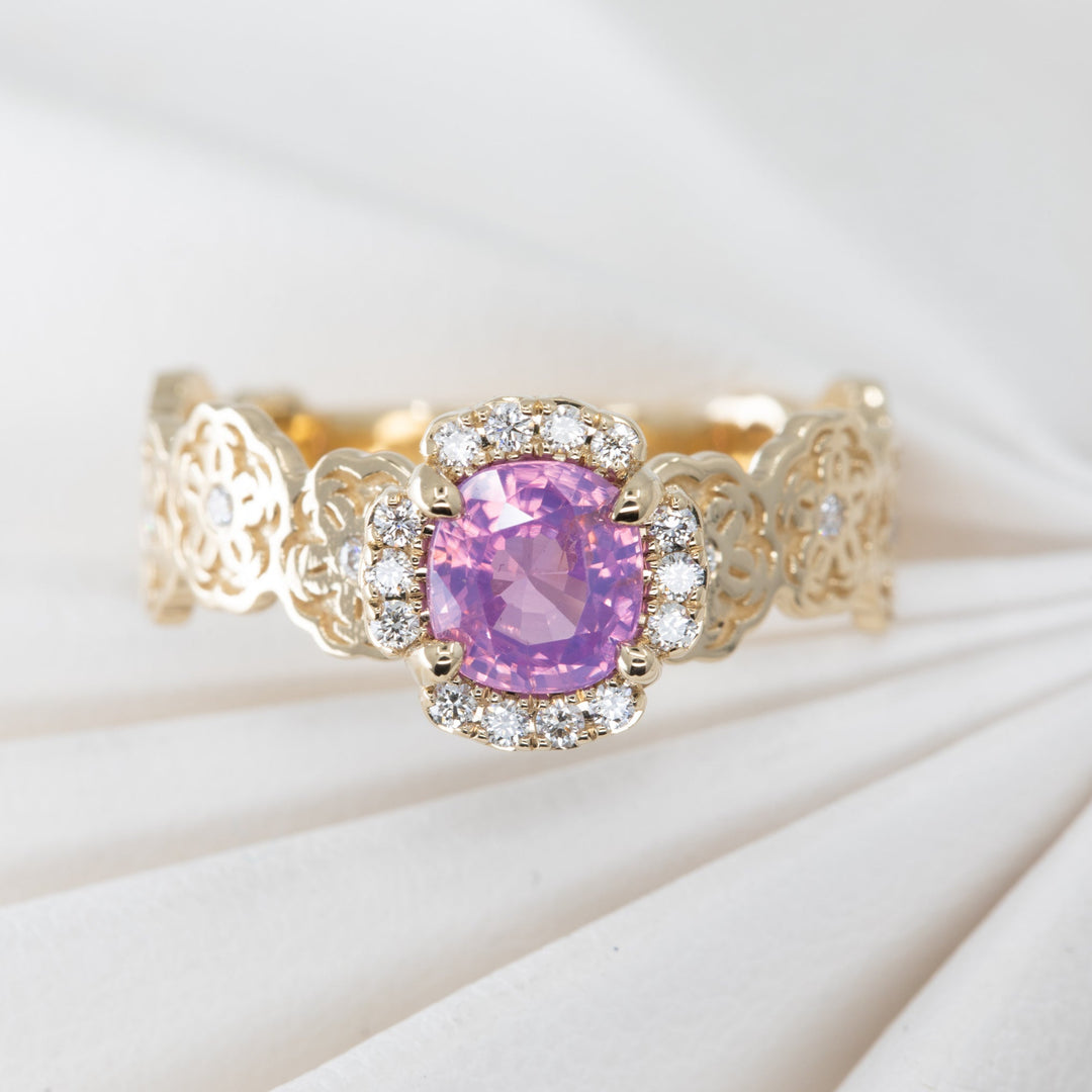 Sakura Diamond Halo Engagement Ring Setting