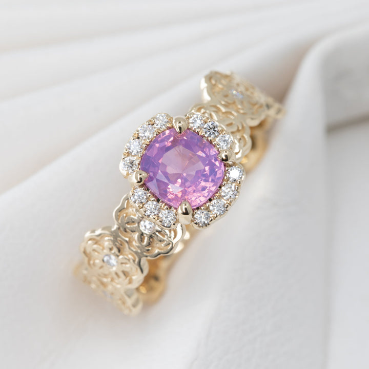 Sakura Diamond Halo Engagement Ring Setting