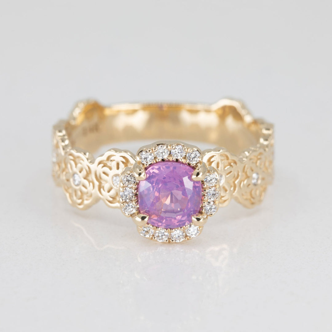Sakura Diamond Halo Engagement Ring Setting