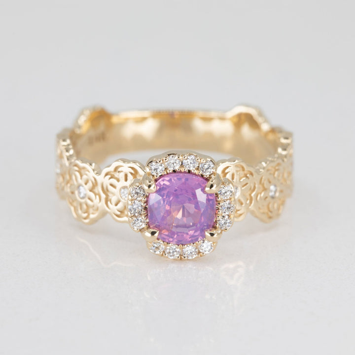 Sakura Diamond Halo Engagement Ring Setting
