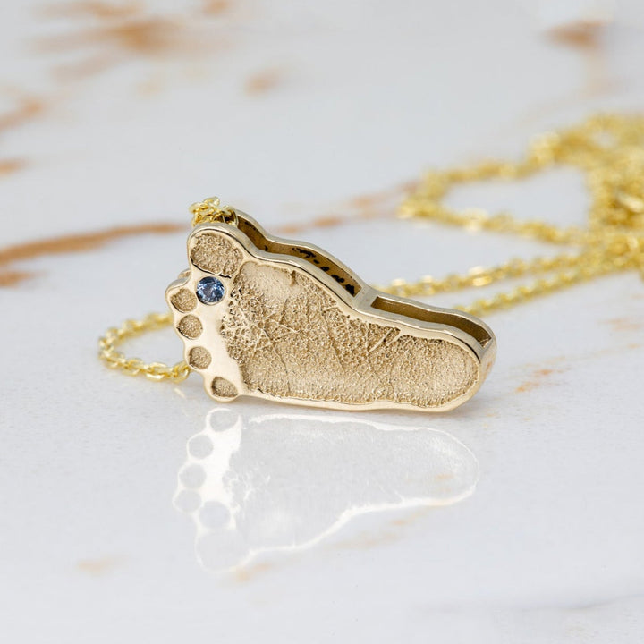 Custom Baby Footprint Pendant in Gold: Unique Keepsake