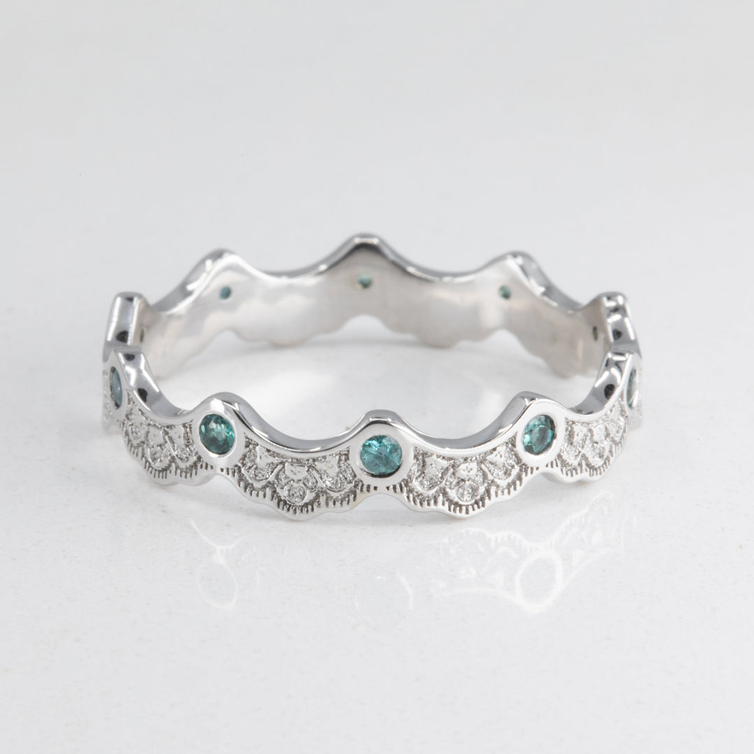 Aury Lace Wedding Ring with Eternity Alexandrites