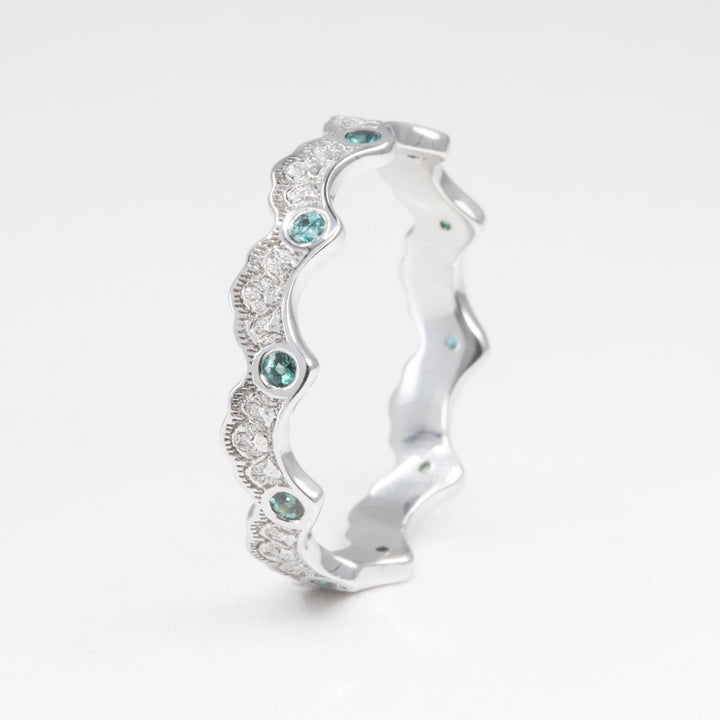 Aury Lace Wedding Ring with Eternity Alexandrites