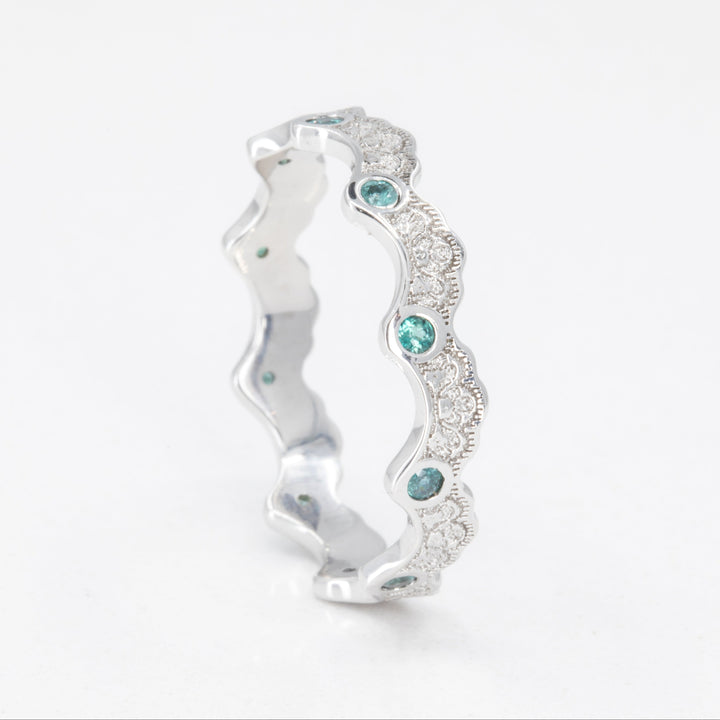 Aury Lace Wedding Ring with Eternity Alexandrites
