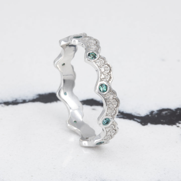 Aury Lace Wedding Ring with Eternity Alexandrites