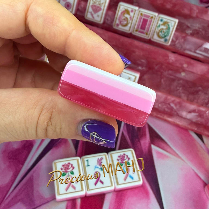 Pink Spinel Mahjong Tiles for Breast Cancer Awareness