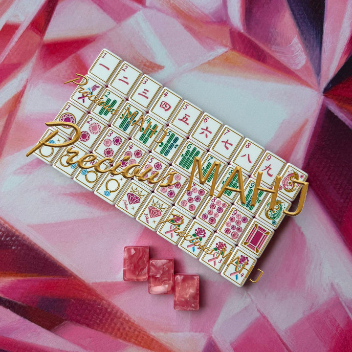 Pink Spinel Mahjong Tiles for Breast Cancer Awareness