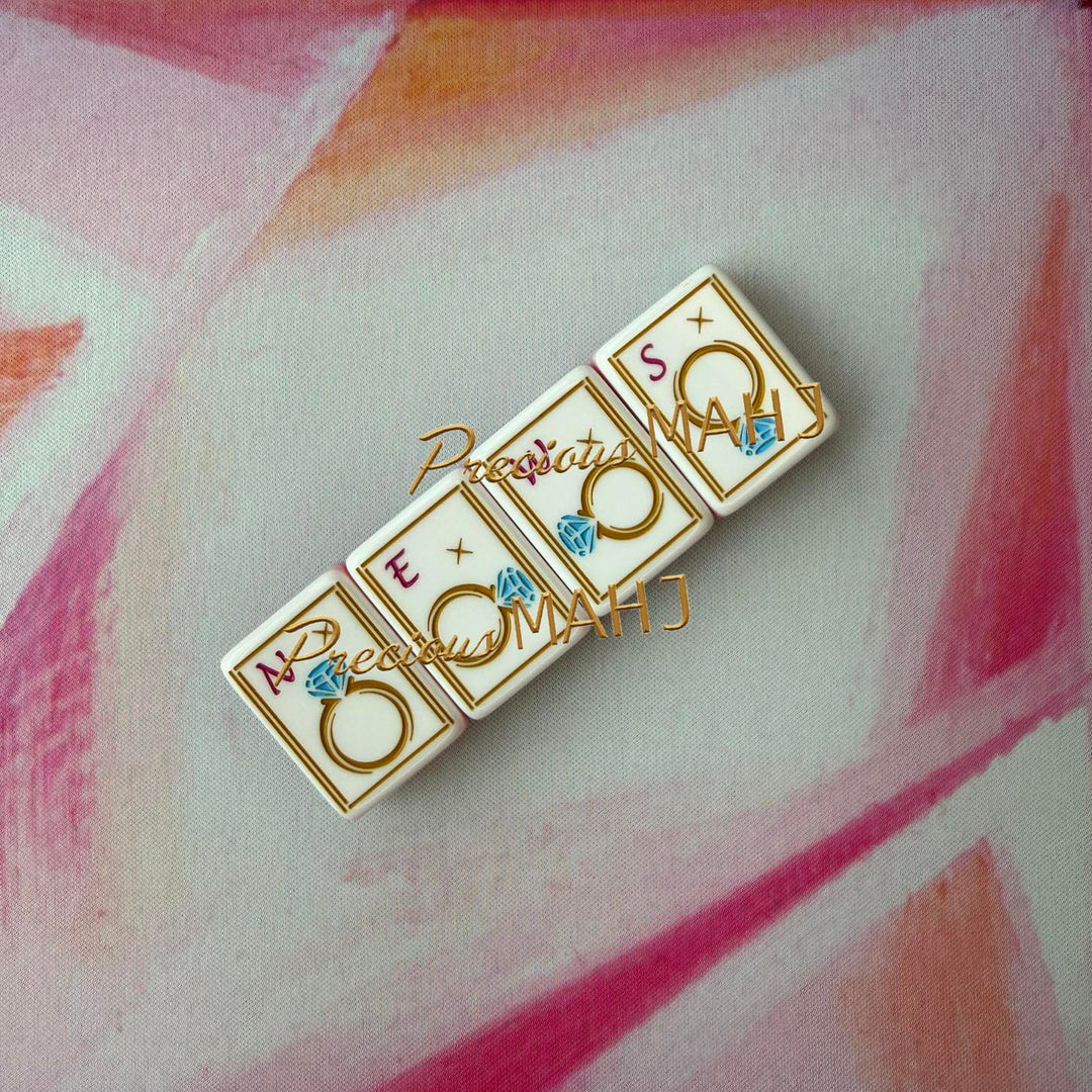Pink Spinel Mahjong Tiles for Breast Cancer Awareness